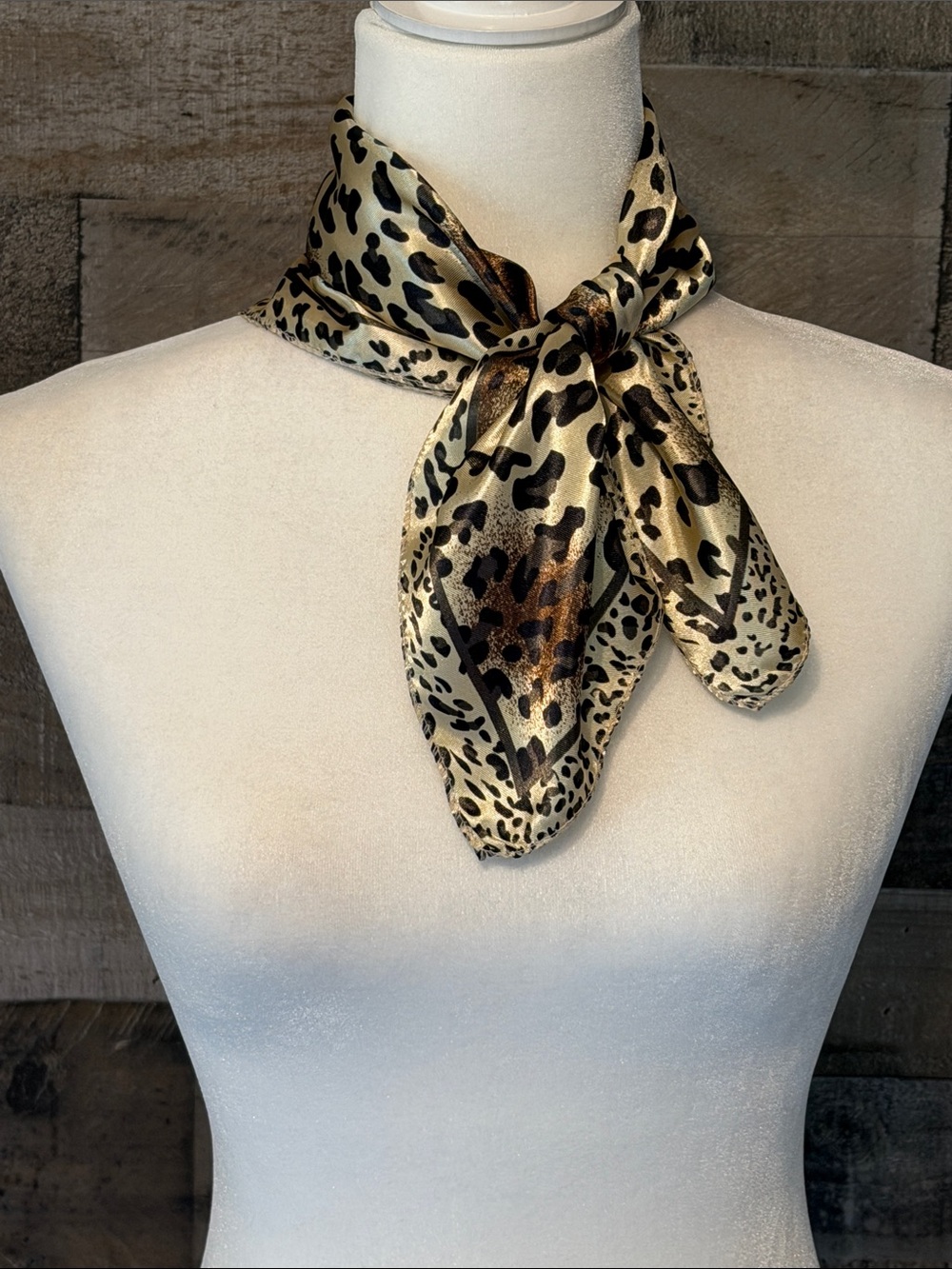 Leopard Print Square Scarf